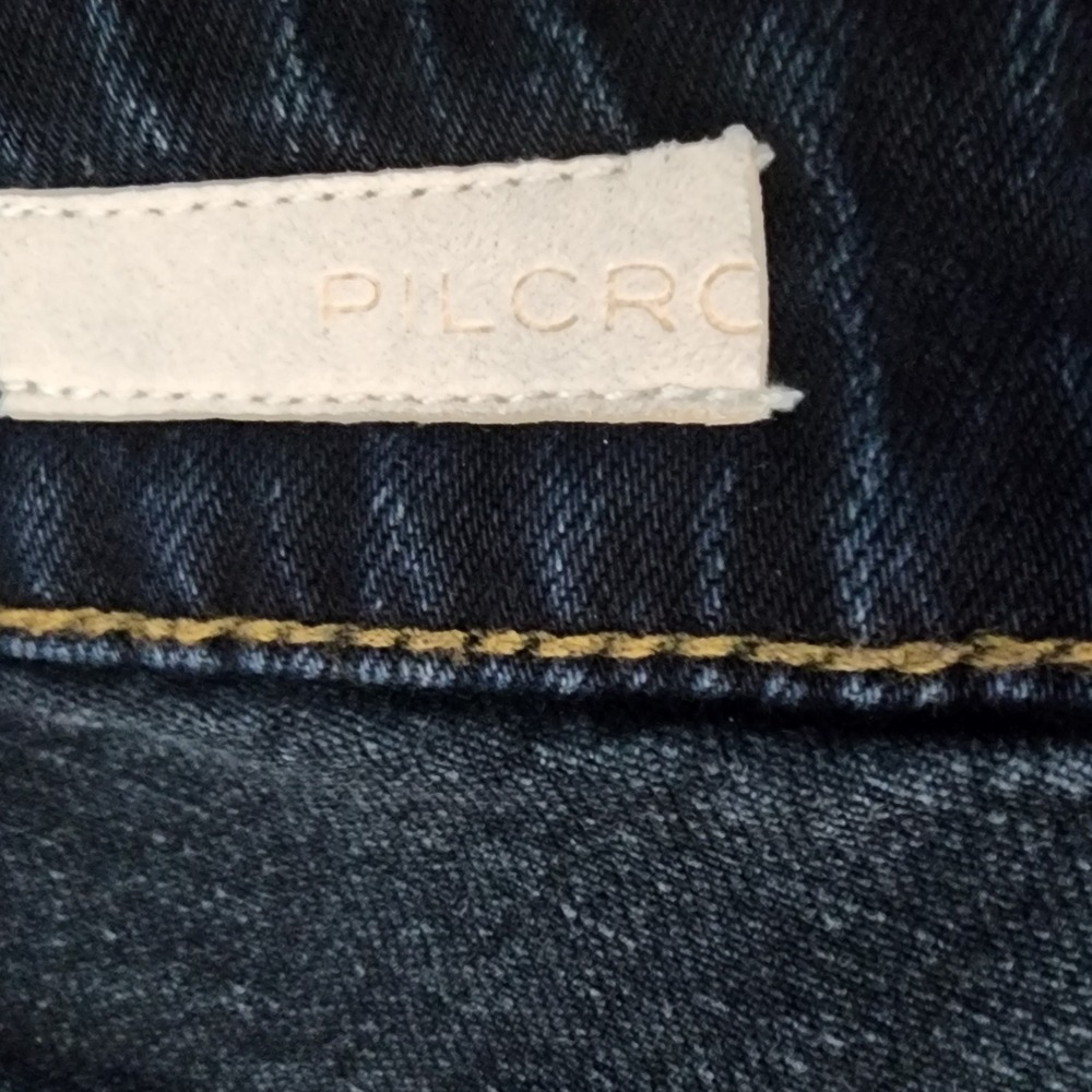 Pilcro Jeans Sz 28 Dark Wash Bootcut Floral Embroidered Pockets Denim - Picture 5 of 7